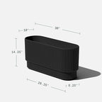 Veradek Demi Series Long Planter for Porch, Patio, Backyard | Durable Plastic-Concrete Material | Modern Décor for Shrubs, Flowers