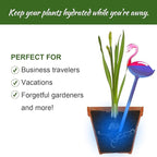 Self-Watering Glass Globes 2PCS Flamingo Gradient Hot Pink 10" Long Hand Blown Bulbs Pot Plant Waterer Home Indoor Outdoor Garden Patio Hanging Flower Spike Decorative Automatic Irrigation System
