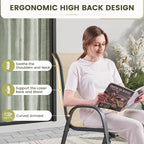 UDPATIO Patio Chairs Set of 4, Stackable Outdoor Dining Chairs with High Back, Breathable Outdoor Chair All Weather Textilene Fabric, 350LBS Capacity for Garden/Backyard (Brown)