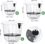 Self Watering Pots, 3 Pack 6.5/5/4 Inch Clear Plant Pot Self Watering Planter Flowers Pot with Deep Reservoir for Indoor Plants (3 Medium)