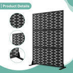 Metal Privacy Screen for Outdoor & Indoor Use, Free Standing Privacy Screen for - Image 4