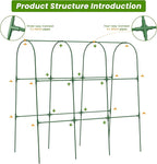 Cucumber Trellis, 47" X 50" Arch Garden Trellis for Climbing Plants Outdoor, Foldable Trellis Cucumber for Raised Bed Vegetable/Tomato/Flowers/Pea
