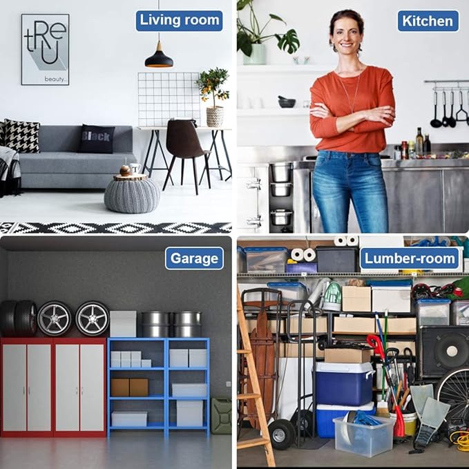 BestOffice | 6-Tier Wire Storage Shelves | 42x16x72 | Black | with Adjustable Racks | Heavy-Duty Metal Shelf, Holds Upto 1500 lbs | No-Tool Assembly | Ideal for Home & Garage Shelving