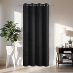 Joydeco Blackout Door Curtain for Doorway Privacy 78 Inches Long, Grommet Closet Curtain for Open Closet, Room Divider for Bedroom Living Room (Black, 52Wx78L, 1 Panel)