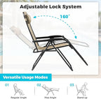 Homall Zero Gravity Chair Patio Folding Lawn Outdoor Lounge Gravity Camp Reclining Lounge Chair with Cup Holder Pillows for Poolside Backyard and Beach Set of 4 (Beige)