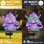 Fantasy Dragon Garden Stakes Decorative 39.7" with Moving Solar Eyeballs, Purple Dragon Garden Decor Pathway Lights for Outside Patio Lawn Yard Metal Art