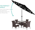 Best Choice Products 10ft Solar Polyester LED Lighted Patio Umbrella w/Tilt Adjustment and UV-Resistant Fabric