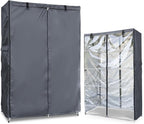 Waterproof Shelf Cover,600D Heavy Duty Dustproof Storage Wire Rack Covers,Outdoor Shelving Covers for Wire Shelves with Zipper 48''x18''x72'',Clear Front.