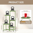 LASZOLA 5 Tiered Folding Plant Stand Indoor for Multiple Large Planter, Tall Heavy Duty Adjustable Rack with Rust Proof Plastic Shelving, Sturdy Vertical Tree Organizer for Narrow Inside Floor, Green