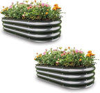 Gardmax 2 Pack Galvanized Raised Garden Bed, Lightweight Planter Boxes Outdoor with Easy Assembly, Large Garden Bed for Vegetables, Fruits, Flower Dark Grey