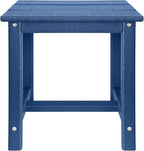 Adirondack Square Side Table,one-Tier Outdoor end Table, Patio Side Table for Pool,Porch,Backyard,Relaxing Companion (Blue)