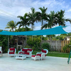 Quictent 20x16ft Rectangular Sun Shade Sail 185G HDPE Canopy 98% UV Block Outdoor Patio Garden Commercial Deck with Hardware Kit (Turquoise)