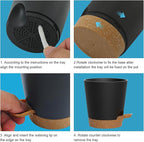 Self Watering Pots, 7/6.5/6/5.5/5/4 inch Flower Pots with Multi Mesh Drainage Holes, Small Platic Planters for Indoor Outdoor Garden Plants and Flowers (Black with Brown Tray, 7"+6.5"+6"+5.5"+5"+4")