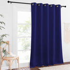 NICETOWN Sliding Door Window Treatment Blackout Patio Door Curtain Panels, Privacy Thermal Drapes for Bedroom Living Room Department with Grommet Top (Navy Blue, W66 x L110)