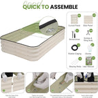 G GOOD GAIN 4-in-1 Adjustable Raised Garden Bed Kit | Galvanized Planter Boxes for Vegetables, Flowers | 12" Tall, Multiple Sizes (5x3x1ft, 4x4x1ft, 6x2x1ft, 7x1x1ft) | Outdoor Metal Raised Bed, White