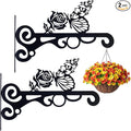 hogardeck Plant Hangers Outdoor Decor, 2 PCS 10” Metal Hanging Plant Bracket with Buttterfly and Flower for Garden Patio Yard Decor, Plant Hooks for Hanging Plants, Bird Feeder, Wind Chime, Lantern