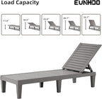 Outdoor Chaise Lounge Set of 2, Adjustable Pool Lounge Chair with 5 Positions Backrest, Waterproof Sun Loungers for Garden Pool Beach Patio Deck Sunbathing