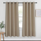 NICETOWN Blackout Curtain Drape 72 inch Long - Grommet Noise Reducing Thermal Insulated Modern Window Treatments for Bedroom Living Room (1 Panel, 52 x 72 Inch, Taupe)