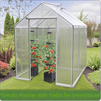 Raised Garden Bed 4 Packs, Planter Boxes with Trellis 58.3'' Tomato Planters for Climbing Vine Vegetables Flowers Plants Self Watering Tomatoes Cage for Outdoor Patio Greenhouse