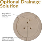 Sunnydaze 20-Inch Franklin Large Plant Pot - Polyresin Round Outdoor Planter with Drillable Drainage Hole - 2 Pack - Beige