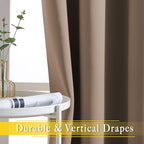 NICETOWN Blackout Curtain for Patio Door, Grommet Top Sliding Door Panel Thermal Insulated Bedroom Blackout Curtain for Villa/Hall/Parlor (Cappuccino, 1 Panel, 80" W x 95" L)