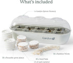 GARDYN Complete Microgreens Growing Kit - Indoor Herb Garden - Indoor Hydroponics Growing System Kit Nursery Seed Starter Tray, 20 Seed Pads, Bamboo Wicks,10 Grow Plates