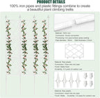 5.25FT Metal Pipe Trellis for Climbing Plants Outdoor, Garden Wall White Trellis with Garden Twist Tie, Support Tall Plant Fence for Ivy Vines Rose Flower