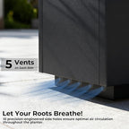 Worth 28" Galvanized Steel Planter Box, Outdoor Rectangular Tall Metal Planter with Insert Shelf & Drainage Holes, Matte Black Standing Plants Box for Patio, Garden, Balcony