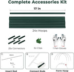 Gardzen Garden Hoops for Raised Beds Greenhouse Hoops, DIY Kit for Row Cover Garden Netting, All Season Plant Protection, 24 Pcs