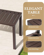 Crestlive Products Outdoor Side Table, Aluminum Rectangular Side/End Table - Image 6