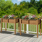 YITAHOME Elevated Garden Bed HDPE Raised Garden Bed with Legs & Drainage Hole Poly-Wood Weatherproof Elevated Planter Box Patio Planters for Vegetables Flowers Plant Bed for Garden, Teak