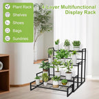 Plant Stand, 4 Tier Stackable Tiered Plant Stand, Scalable Heavy Duty Tall Plant Shelf for Indoor Outdoor, Garden, Display Shelves, Flower Pot Holder, Black
