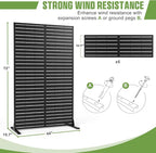 Metal Privacy Screen Outdoor 72" H×44" W, Freestanding Decorative Privacy Screen - Image 2