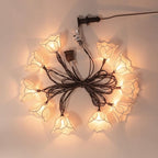Decorative String Lights Plug in with 10 Incandescent Bulbs, Flower Garland Fairy Lights Connectable Weatherproof Outdoor Indoor for Wedding Garden Pergola Bedroom Porch Floral Home Decor (White)