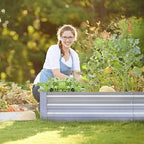 Galvanized Raised Garden Beds for Vegetables Large Metal Planter Box Steel Kit Flower Herb (6 x 3 x 1 ft * 2 Pack, Galvanized)