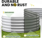 Galvanized Raised Garden Bed 8x2x1.5 FT, Oval Metal Raised Garden Bed Outdoor Planter Box with Open Bottom, Rust-Resistant Steel Garden Bed for Vegetables Herbs Flowers, Easy Assembly