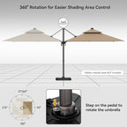 9x12FT Cantilever Patio Umbrella - Heavy Duty Double Layer Offset Design with 360° Rotation, Large Rectangle Sun Shade Umbrella for Garden, Deck, Pool, Backyard, Brown