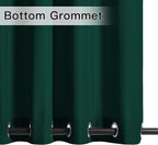 NICETOWN Canvas Outdoor Curtains for Patio Waterproof 108" Long, 2 Panels Top and Bottom Grommet Thermal Insulated Privacy Drapes for Outdoor Gazebo, Dark Green, 55" Wide Per Panel