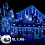 String Lights, 768 LED Blue Meteor Tubes, Waterproof for Outdoor Use