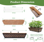 hehimhis Window Planter Box with Adjustable Bracket and Coco Liner for Porch, 24 Inch 4 Pack Balcony Planters Railing Hanging,Fence, Patio Hanging Planters for Garden Outdoor
