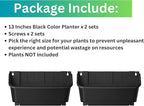 Maxona Black Color Vertical Garden Planter - 2 Pack, 13 inch Wall Mounted Planter for Patio Outdoor Decor, Home Plastic Pot Balcony Plant Vegetable Fruit Herb Hanging Pocket Holder Flowerpot