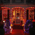 String Lights, 168 ft Outdoor 600 LED Orange to Purple with Remote