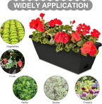 Window Box Planter, 6 Packs 17 Inches Rectangle Planters Box with Drainage Holes and Trays, Vegetable Planters for Windowsill Patio Garden Home Decor Porch Yard Dark Gray