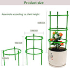 12 Packs Plant Support Stakes, Plant Support with Garden Wire Ties for Indoor Plants, Plastic Stackable Garden Flower Support, Plant Stakes for Tomato, Monstera, Peony, Hydrangea Climbing Plants