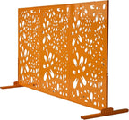 Oakland Living 6 ft. X 4 ft. Orange Freestanding Metal Privacy Screen Room Divider