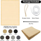 Artpuch 90% Sun Shade Cloth, 6 x 8 FT Pergola Shade Cover Canopy with Grommets, Sun Screen Fabric Tarp for Patio, Outdoor, Garden, Backyard, Wheat