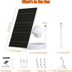 7W Solar Panel for Arlo Essential 2K (2nd Gen), Essential XL & Spotlight Cameras, USB-C Solar Charger for 5V Battery Cameras, IP66 Waterproof, 360° Adjustable Mount, 9.8ft Cable, 2 Pack