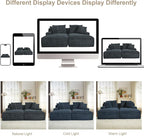 80" Double Chaise Lounge Chair Indoor, Oversized Boneless Couch Comfy Upholstered Sleeper Sofa Bed with 4 Pillows, Corduroy Cloud Loveseat Chair for Living Room No Assembly Required, Dark Grey