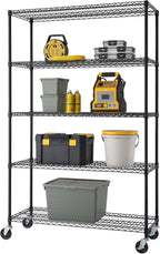 TRINITY 5-Tier Outdoor Wire Shelving Rack, 48in. x 18in. x 72in., Model# NTBTGBK-0975