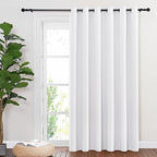 NICETOWN Blackout Curtains & Drapes - Privacy Thermal Efficiency Backdrop Curtains for Bedroom Room Divider Living Room Patio Sliding Glass Door, Wide 80 x Long 144 inch, White, 1 Panel